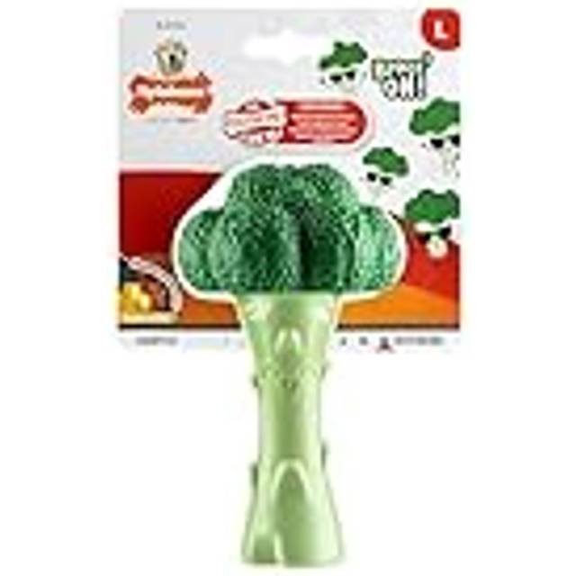 Extreme Chewers Tough Nylon Dog Novelty Broccoli Chew Toy, Durable, Boredom Breaker, Cleans Teeth, Bacon & Cheese Flavour, Large, For Dogs 0-23kg