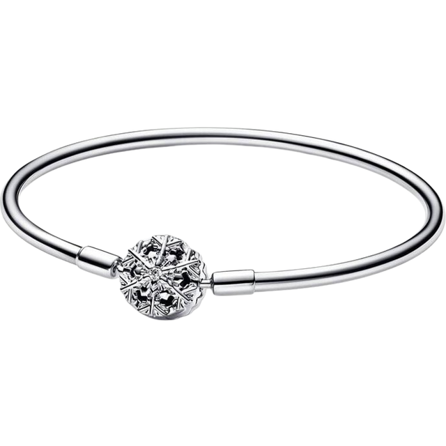 Pandora Moments Silver Snowflake Bangle Bracelet