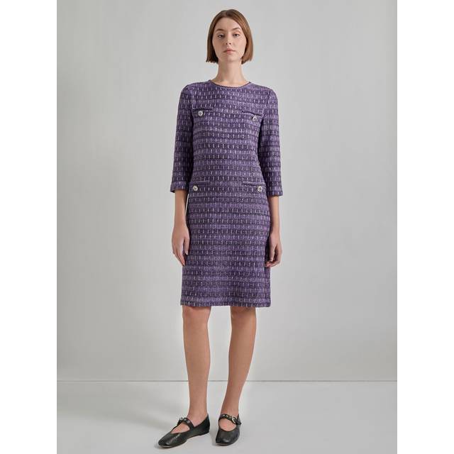 Misook Metallic Tweed Shift Dress