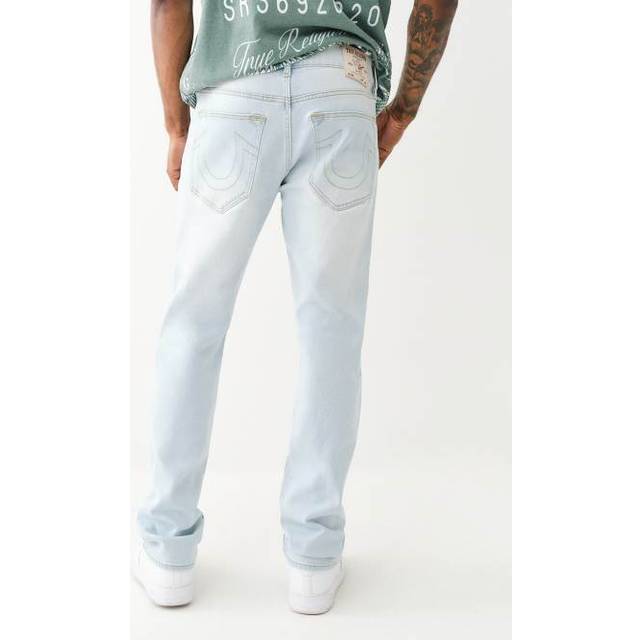 True Religion Mens Ricky Single Needle Straight in Light Lakeside Wash - Light Blue - Size 33 (Waist)
