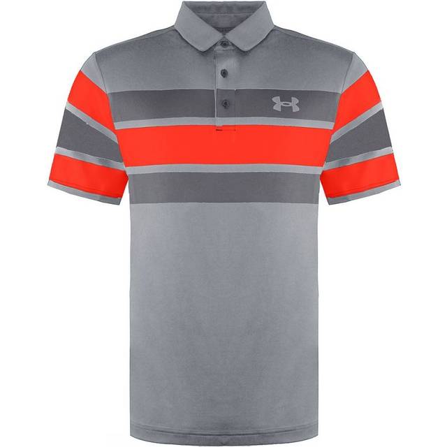 Under Armour Playoff 2.0 Mens Grey/Orange Polo Shirt - Size X-Large