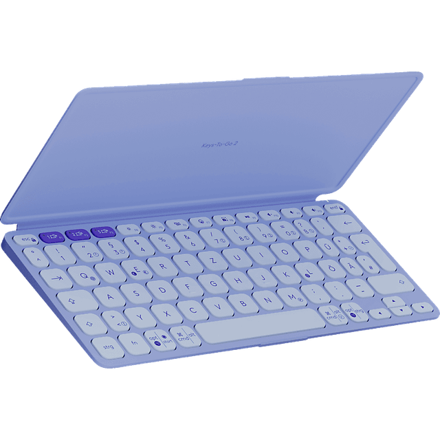 Logitech Tangentbord Keys-To-Go 2 för surfplattor in Lilac, Deutsch (Qwertz)