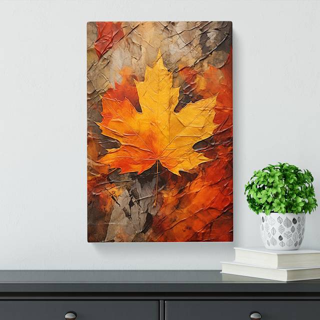 Leaf Expressionism Art No.3 - No Frame Art Prints (76cm H x 50cm W x 3cm D)