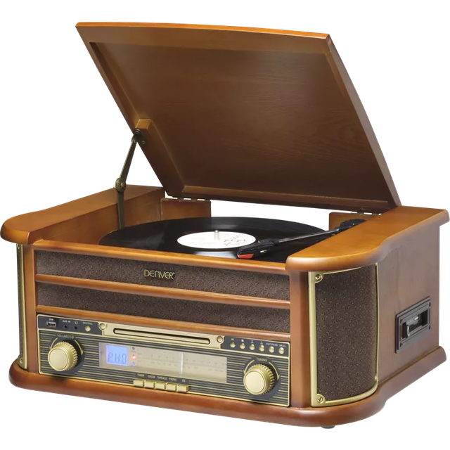 Denver MCR-50 Retro Musik-Center mit Plattenspieler braun