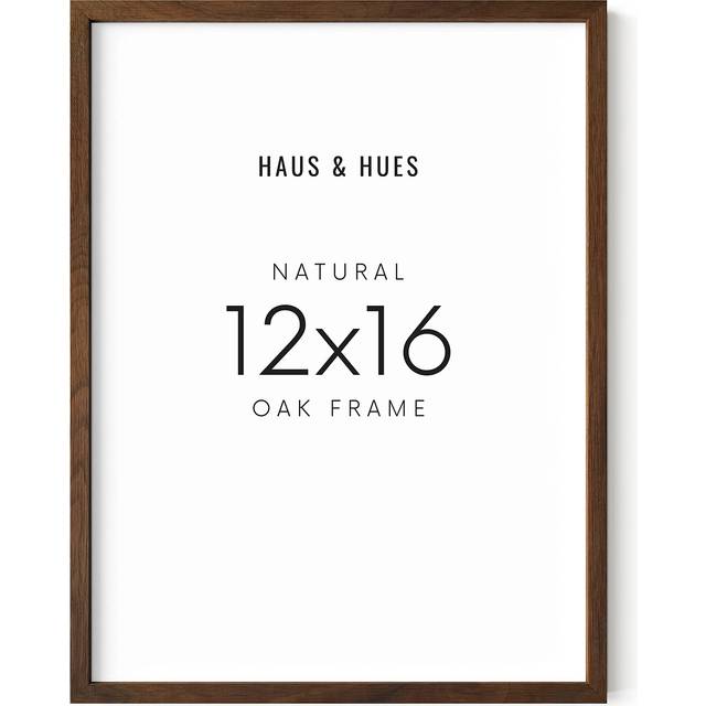 HAUS AND HUES Walnut Natural Wood 12x16 Frame - Brown Walnut Oak 12x16 Picture Frame for Wall  12x16 Picture Frame  Family Picture Frames Brown (Walnu