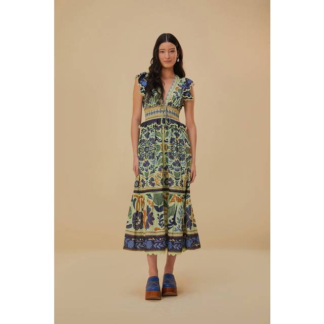 Ocean Tapestry Green Maxi Dress, OCEAN TAPESTRY GREEN / M