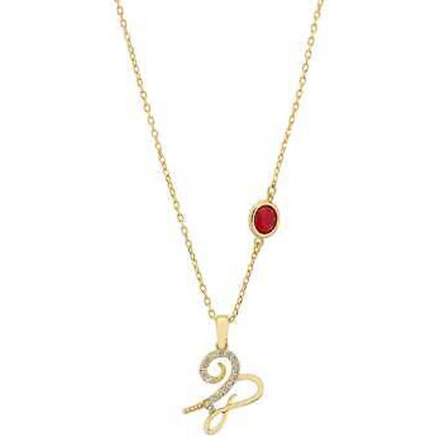 Zodiac Birthstone Capricorn Necklace Garnet Gold - Red - One Size