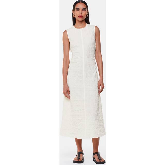 Whistles Lori Ruched Midi Dress, Ivory