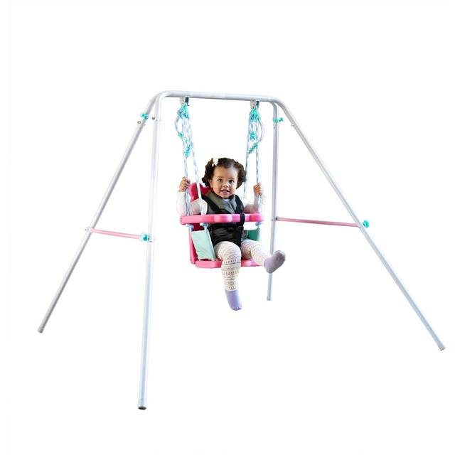 Sportspower FNS-003 My First Toddler Swing: Heavy-Duty Baby Indoor/Outdoor Swing Set with Safety Harness  Capacity - 50 lbs and Ages 9-36 Mo