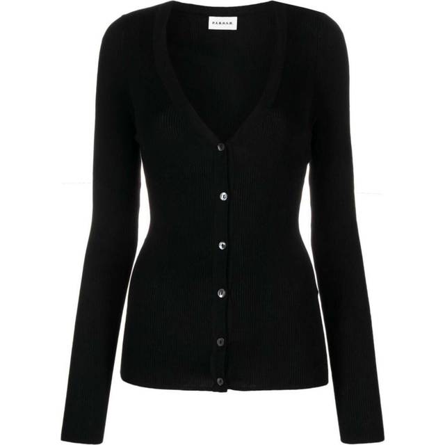 ribbed-knit cardigan - M NERO (M)