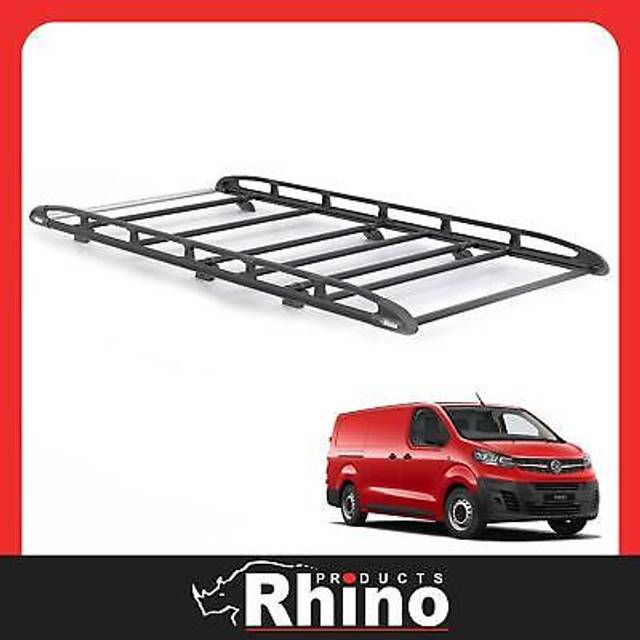 Vauxhall vivaro roof rack for 2019+ lwb (l2) tailgate - rhino (black)