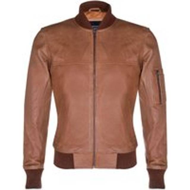 Suede Trucker Shirt Denim Leather Jacket - Tan