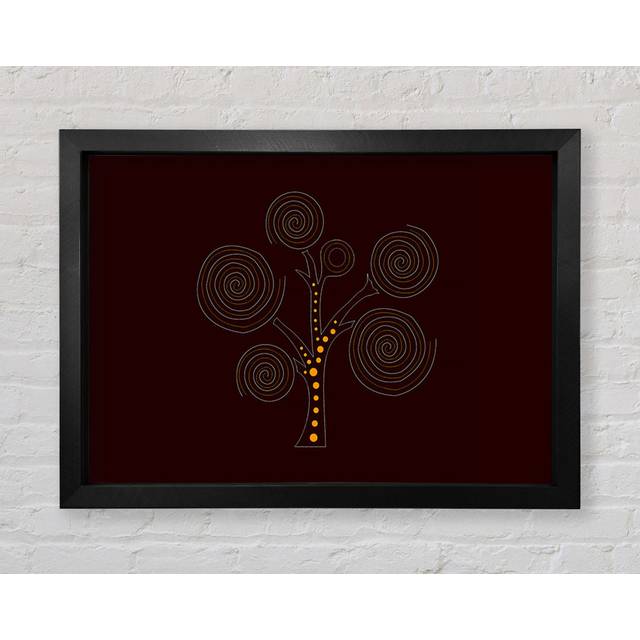 Aboriginal Tree 3 - Print - Black (100cm H x 141.4cm W x 3.4cm D)