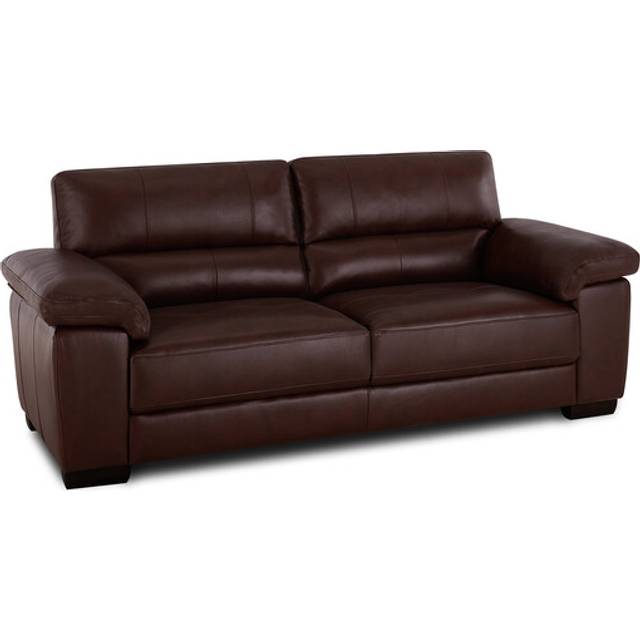 Tan Leather Sofas - 3 Seater Sofa - Turin Range - Oak Furnitureland
