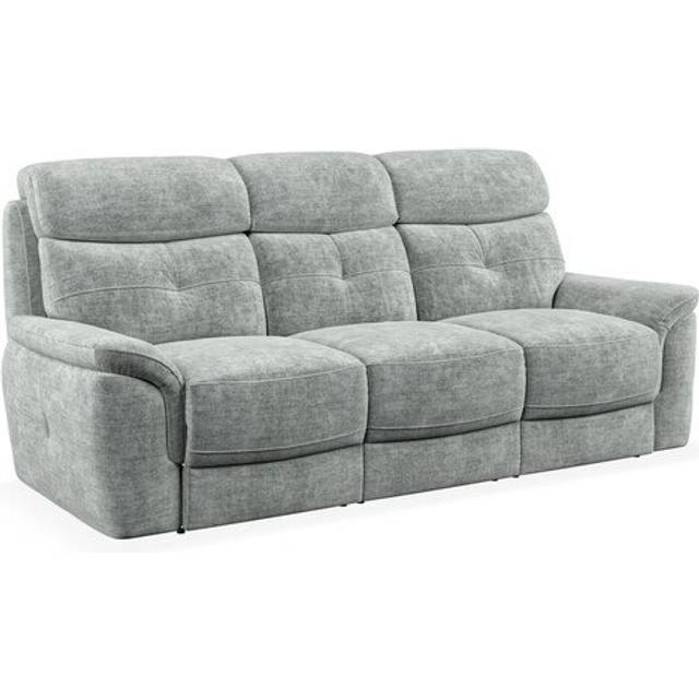 Plush Silver Fabric Sofas - 3 Seater Sofa - Iver Range - Oak Furnitureland