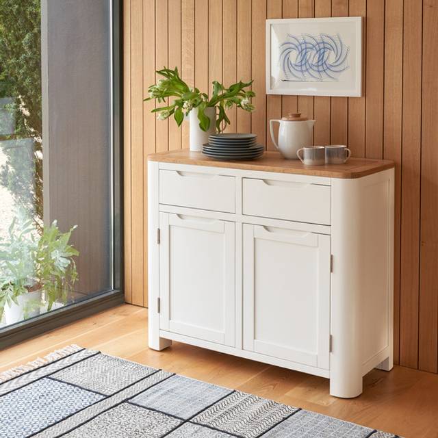 Handmade 100% Solid Natural Oak & Painted Sideboards - Small Sideboard - Hove Range - Oak Furnitureland