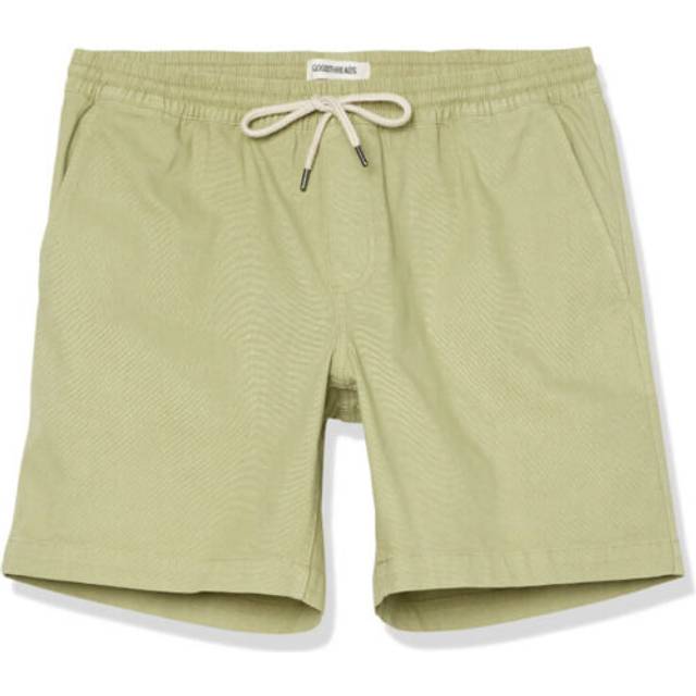 Men's green comfort stretch canvas shorts pull on 30-31 in waist 355
