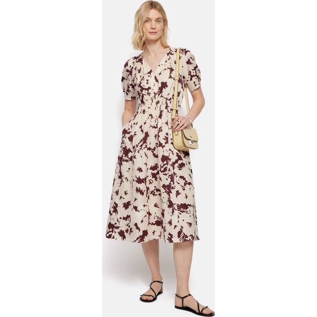 Silhouette Peony Smocked Dress Cream