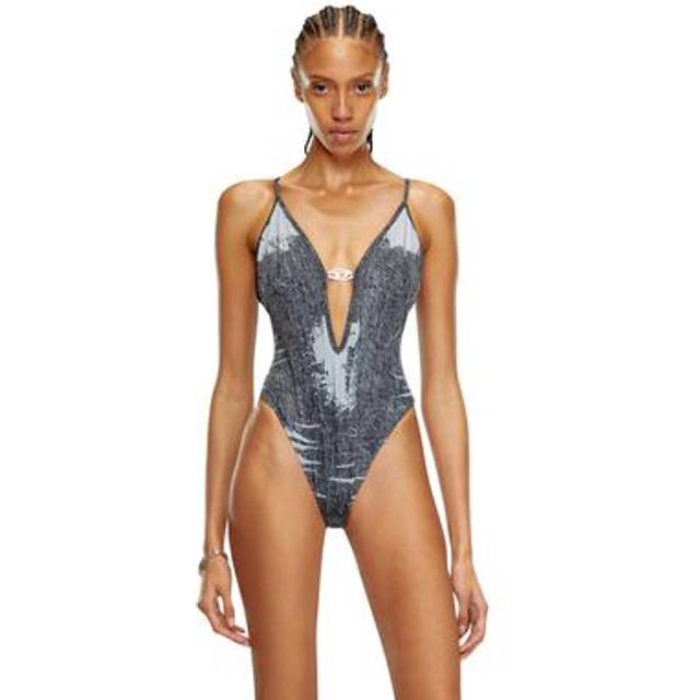 Diesel - Maillot de bain avec imprimé denim - Maillots de Bain - Femme - Noir