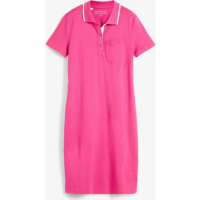 bonprix Collared T-Shirt Dress - Pink