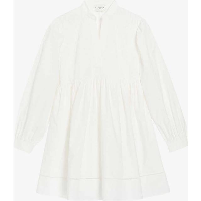 Claudie Pierlot Womens Naturels Mao Balloon-sleeved Cotton Mini Dress 8