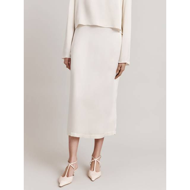 Ghost Frances Satin Midi Pencil Skirt