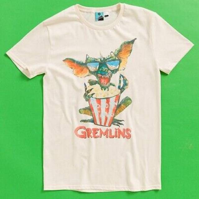 Official gremlins popcorn time natural t-shirt : m,xl,xxl