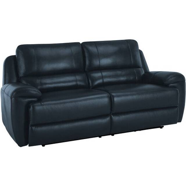 Blue Leather Sofas - 3 Seater Sofa - Austin Range - Oak Furnitureland