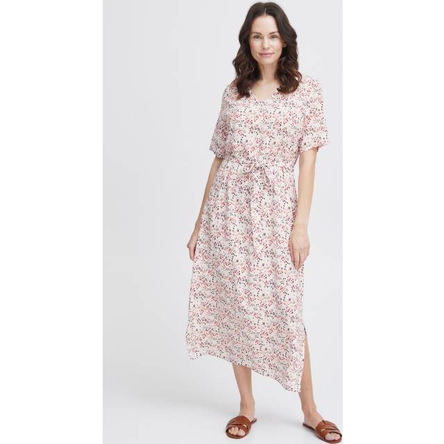 Fransa Fxmanja DR 2 Dam Maxiklänningar Stl. L - Från Magasin - Blanc Deblanc Flower Hot Coral (L)