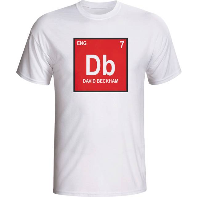 David Beckham England Periodic Table T-shirt (white) - Kids Men's XS Polyester Made By: Gildan