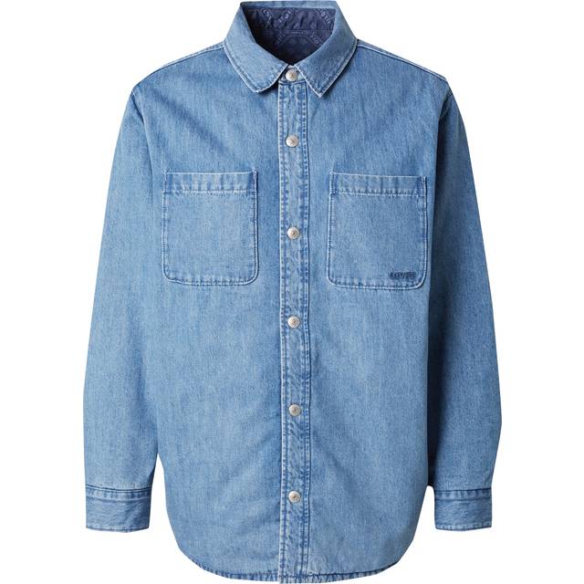 Levi's – Bryant – Ljusblå, vadderad overshirts i denim med vändbar design