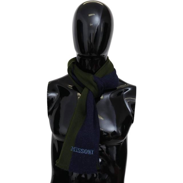 Missoni, Accessoarer, Herr, ONE Size, Randig Ullsjal med Logobroderi - multicolor (ONE SIZE)