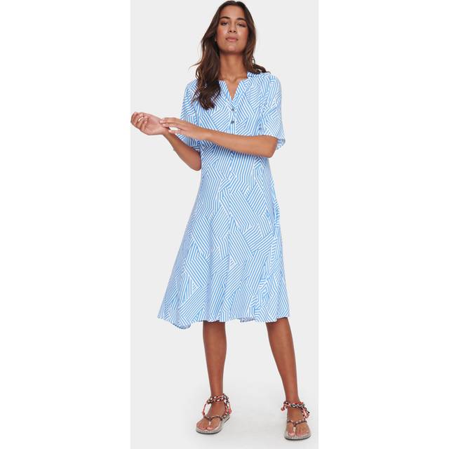 Saint Tropez Elyse Short Sleeve Shirt Dress - Blue
