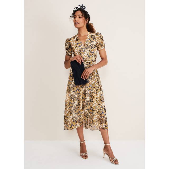 Phase Eight Women's Floriana Shimmer Dress - Gold/Multi - 22