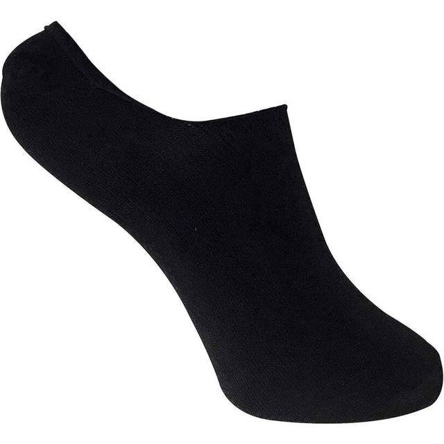 (4-7 UK, Black) 6 Pack Ladies Breathable Anti Sweat Bamboo Liner Ankle Socks with Grip