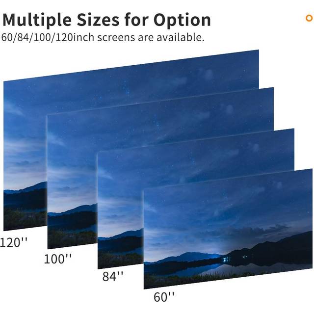 120 Inch Portable Metal Projector Screen AntiLight Movie Screen 16:9 3D 4K 1080P HD Foldable 120 Inch grey