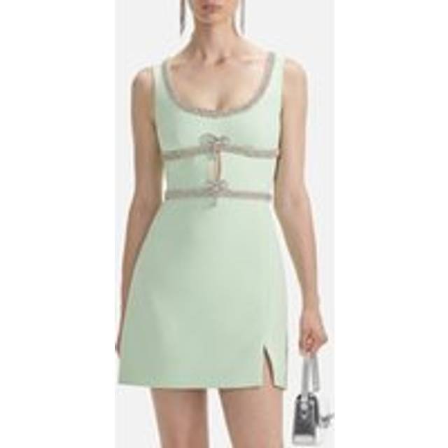 Self-Portrait Crepe Mini Dress - UK 10 - Green