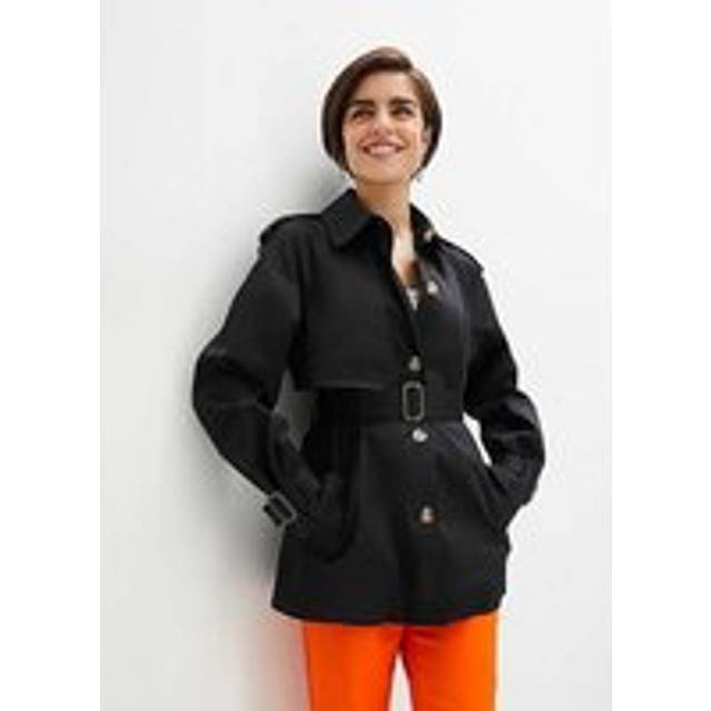 bonprix Short Trench Coat - Black