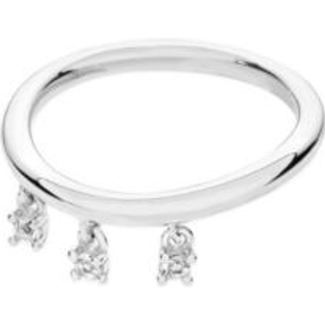 Lucy Quartermaine Silver Skinny Drip White Topaz Tri Ring SDR3M N
