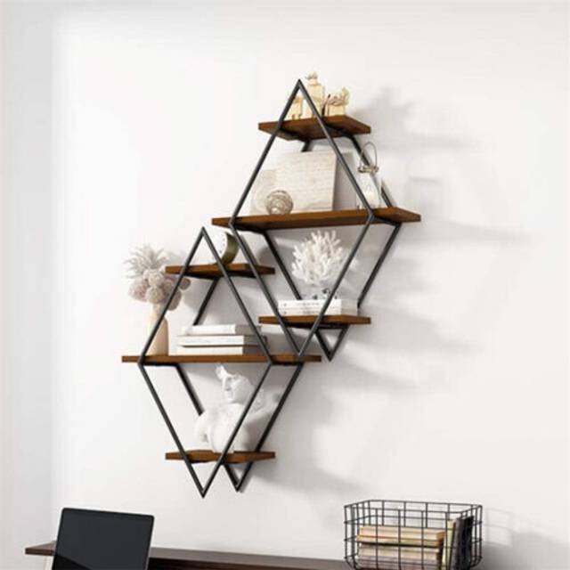 Rustic wood floating shelves decorative wall shelf bathroom kitchen office room
