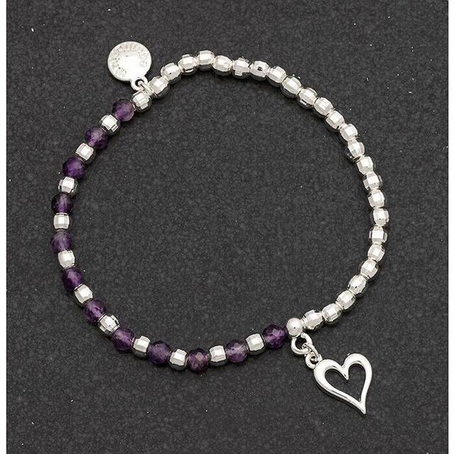 Equilibrium silver plated gem stone amethyst bracelet gift boxed