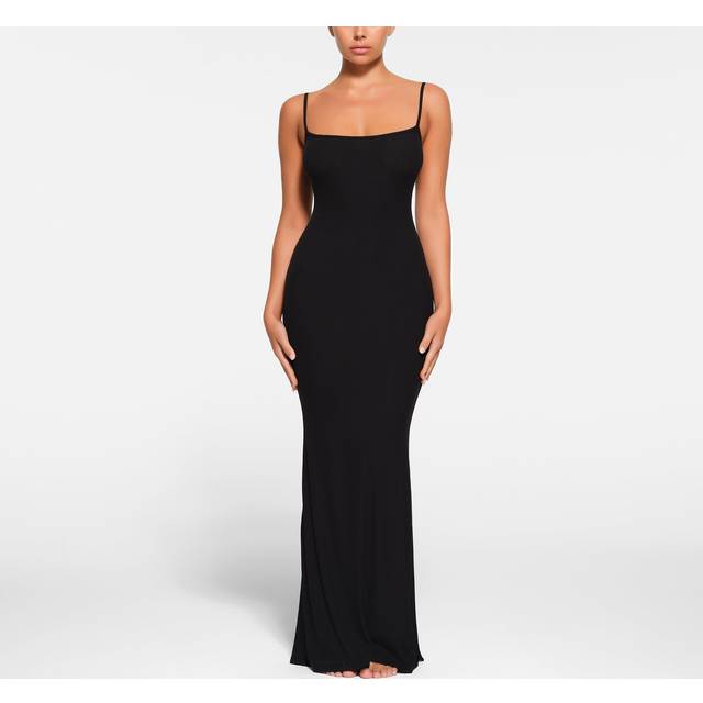 SKIMS Petite Long Slip Dress | Black | 3XP | Soft Lounge - Onyx