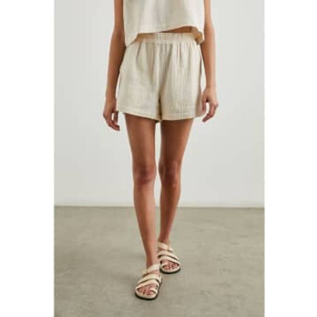 Rails - Leighton Crinkle Waffle Elasticated Shorts Flax Brown XS