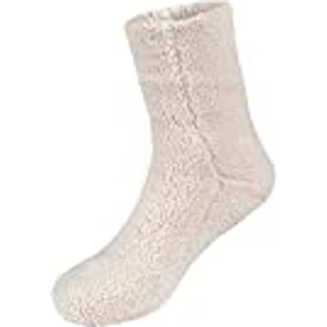 Sleepdown Dam teddy fleece strumpor unisex supermjuk mysig vardaglig vinter varm termisk UK-storlek, Naturligt, Medium-Large
