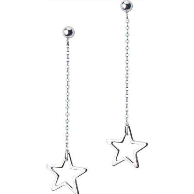 Long Tassel Drop Earrings for Women Silver plating Swing Line Stars Dangle Earrings Wedding Engagement Jewelry