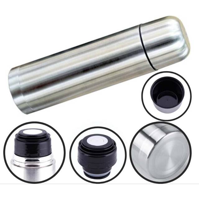 Royalford Stainless Steel Vacuum Water Bottle - Silver (8.5cm H x 8.5cm W x 8.5cm D)