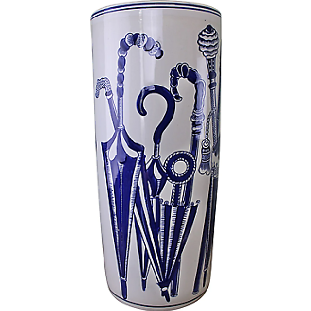 Umbrella Stand, Vintage Blue & White Umbrellas Design