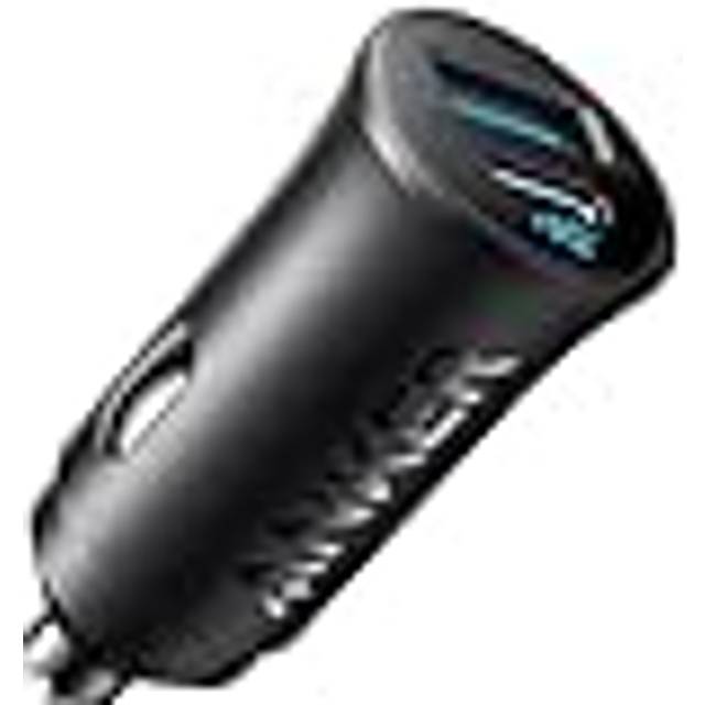 30W 2-Port USB C Car Charger with PowerlQ 3.0 for iPhone 16/15/14/13/12 Series, Samsung Galaxy S23/S22/S21 Series, iPad Pro, AirPods and More