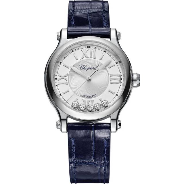 Chopard Stainless Steel and Diamond Happy Sport Automatic Watch - Silver - 33mm