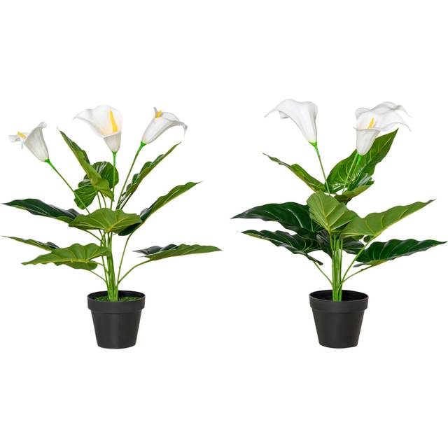 Portland White Flower Calla Lily Artificial Plant In Pot 1.8ft 2 Pack - Multi - 2ft